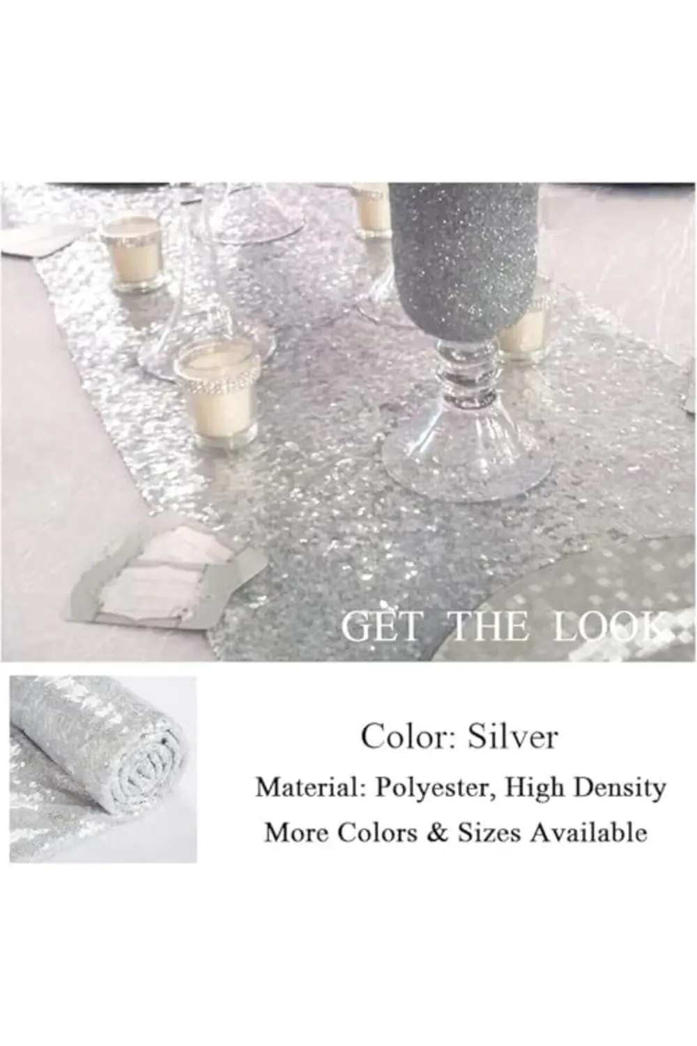 trendyvision Masa Örtüsü, 30x180cm Parlak Kumaş Masa Şeridi Dekor