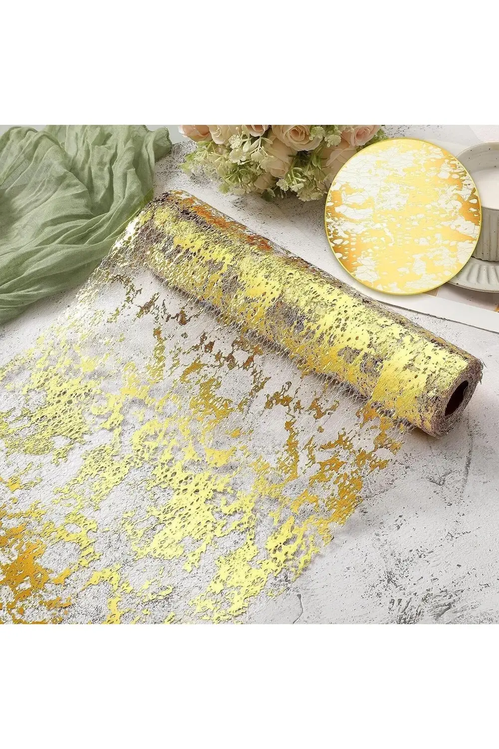 trendyvision Masa örtüsü, metalik file masa şeridi, 29cmx150cm pa