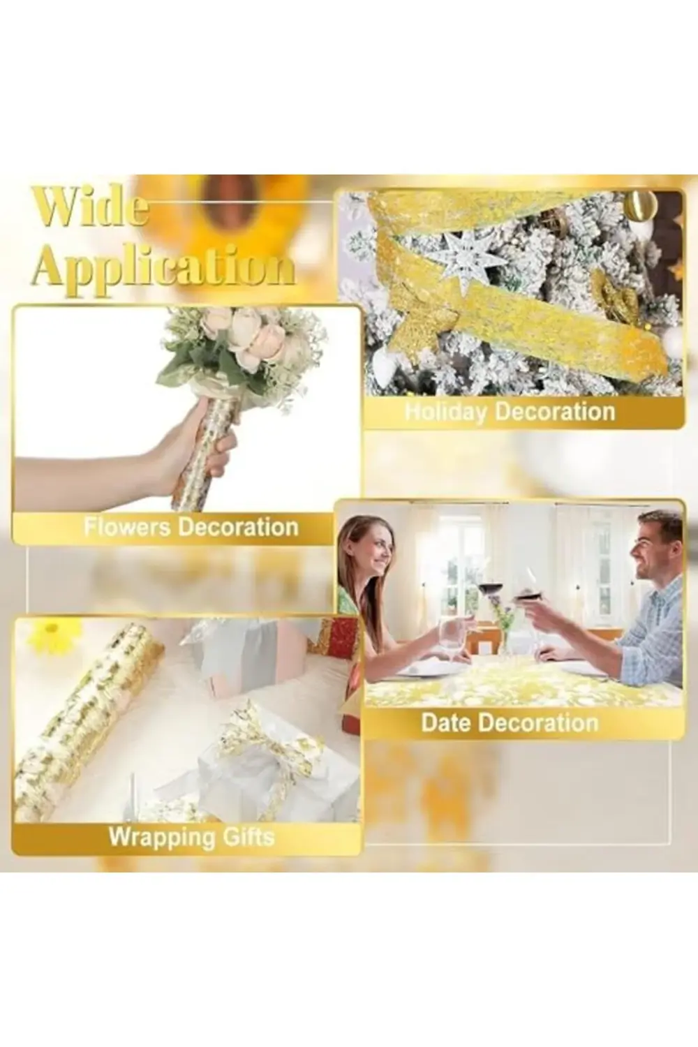 trendyvision Masa örtüsü, metalik file masa şeridi, 29cmx150cm pa