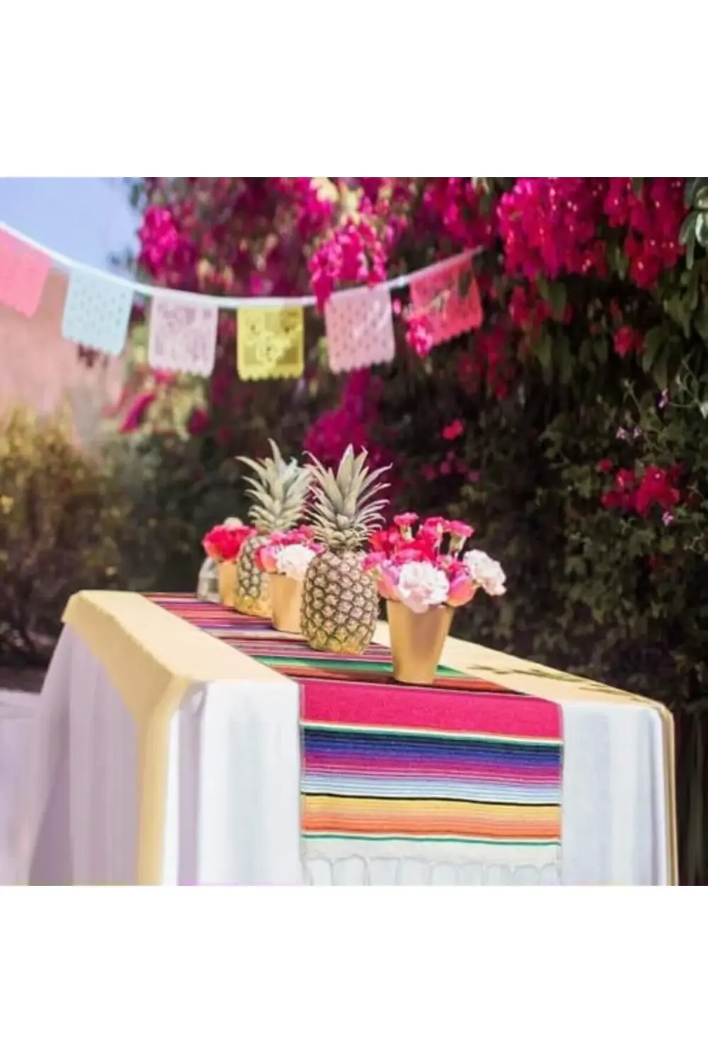 trendyvision Masa Örtüsü, Premium Kalite 35x215 cm El Yapımı Pamu