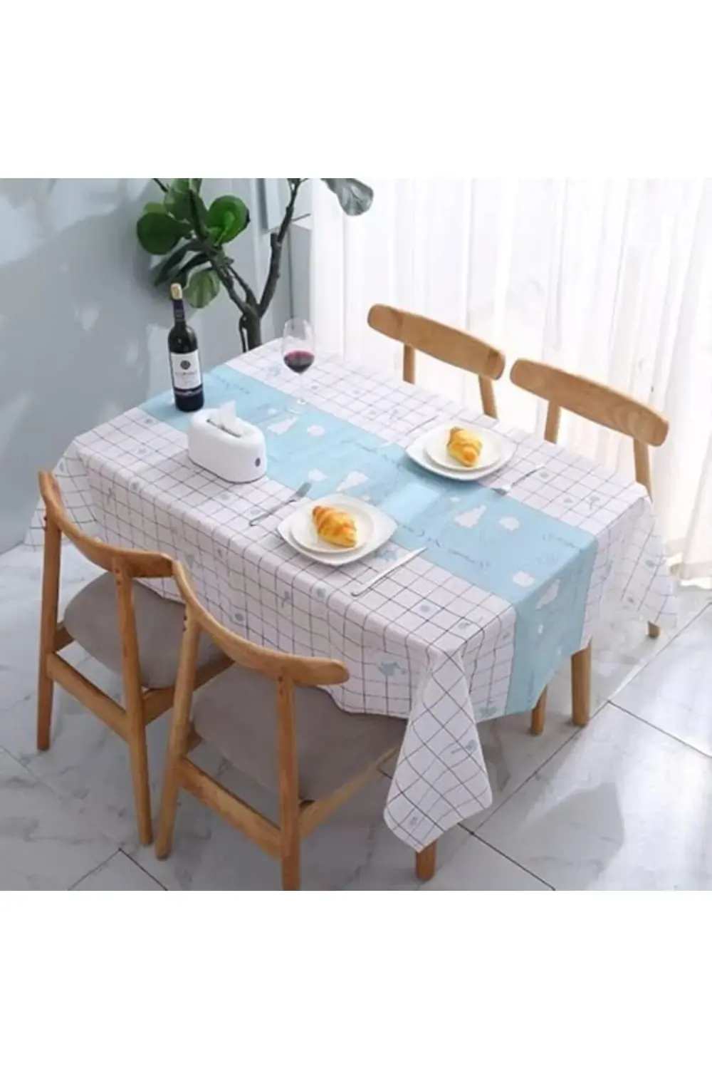 trendyvision Masa Örtüsü, Su Geçirmez PVC -%100 PVC Su Geçirmez,