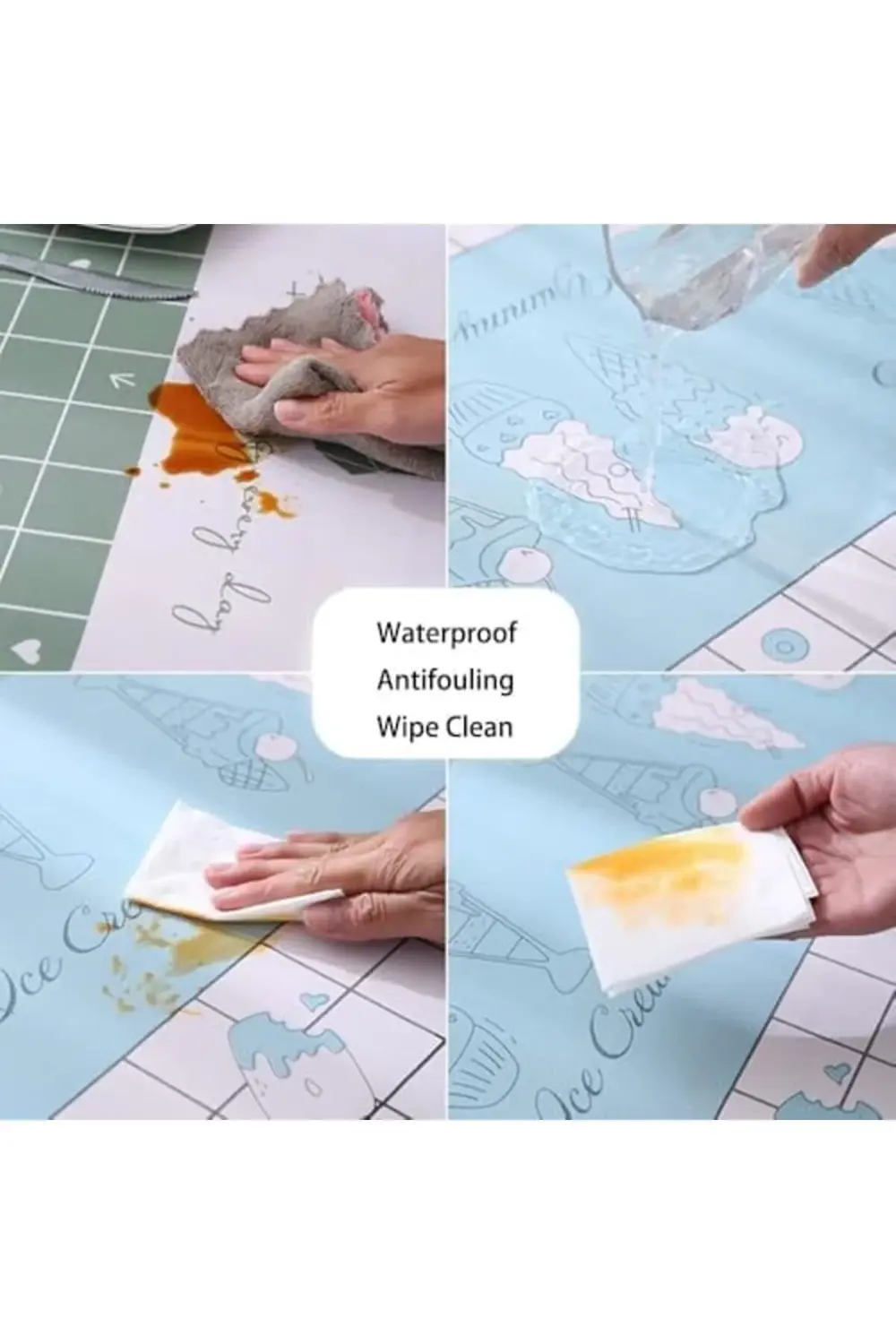 trendyvision Masa Örtüsü, Su Geçirmez PVC -%100 PVC Su Geçirmez,