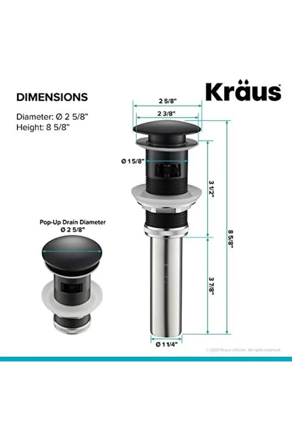 trendyvision Mat Siyah, PU-11MB Taşma ile Açılır Tahliye buyflick