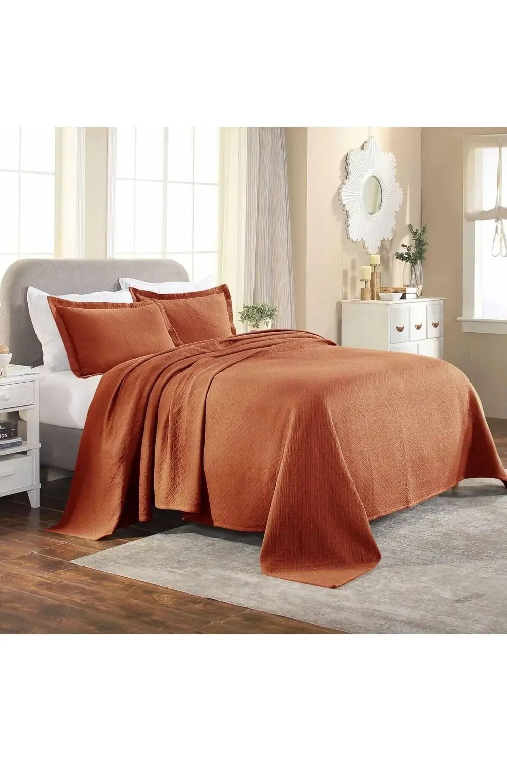 trendyvision Matelasse%100 Pamuk Sepet Dokuma 3 Parça Yatak Örtüs