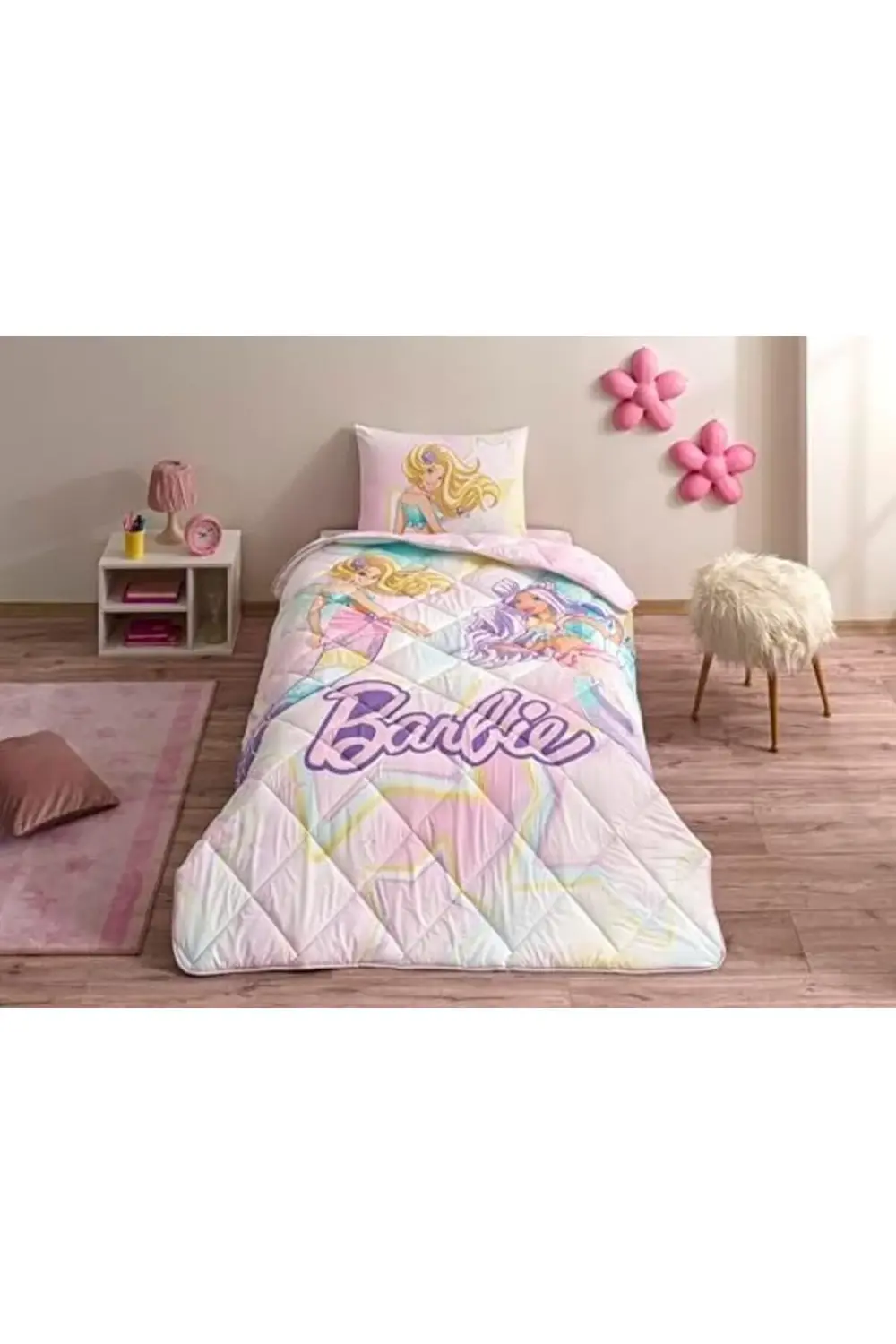 trendyvision Mermaid Standart Pamuk Nevresim Takımı, Pembe, Tek K