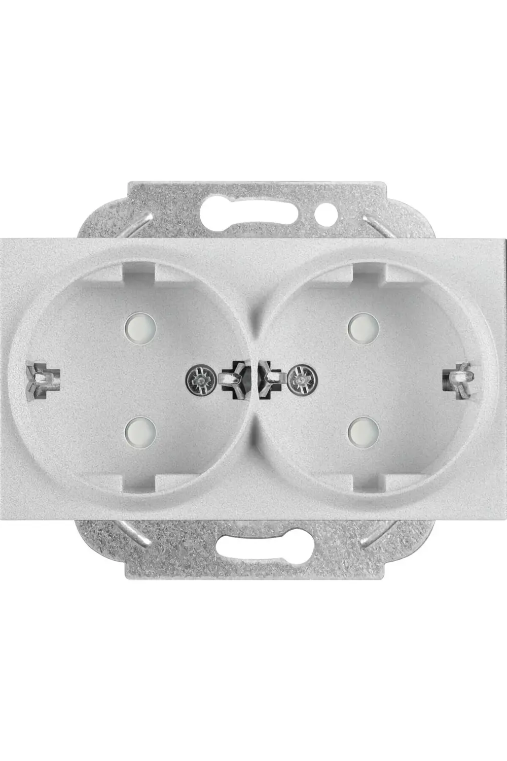 trendyvision / Metalik Beyaz İkili Topraklı Priz Çarpma Karşıtı M