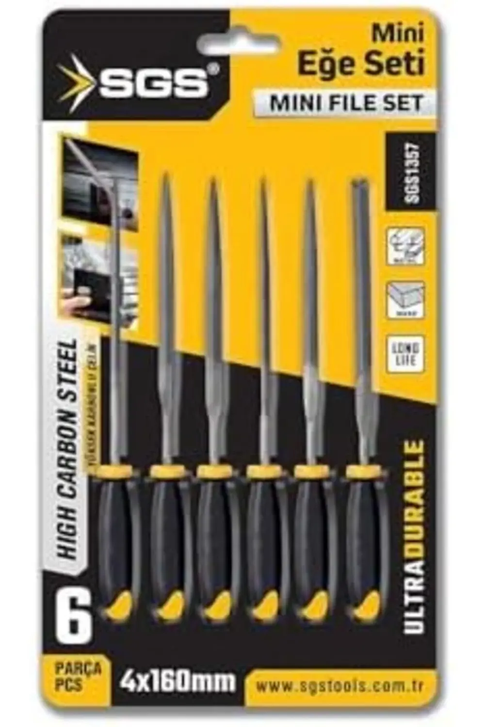 trendyvision Mini Eğe Seti, 6 Parça, 4x160 mm, Metal El Aleti, Mo