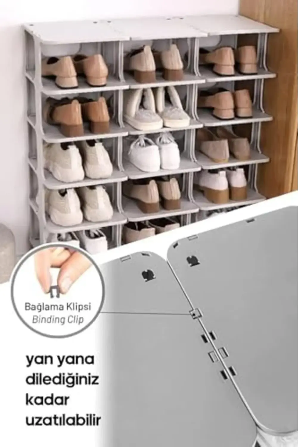 trendyvision Modern 5 Katlı, Portatif Ayakkabı Rafı, Kolay Kurulu