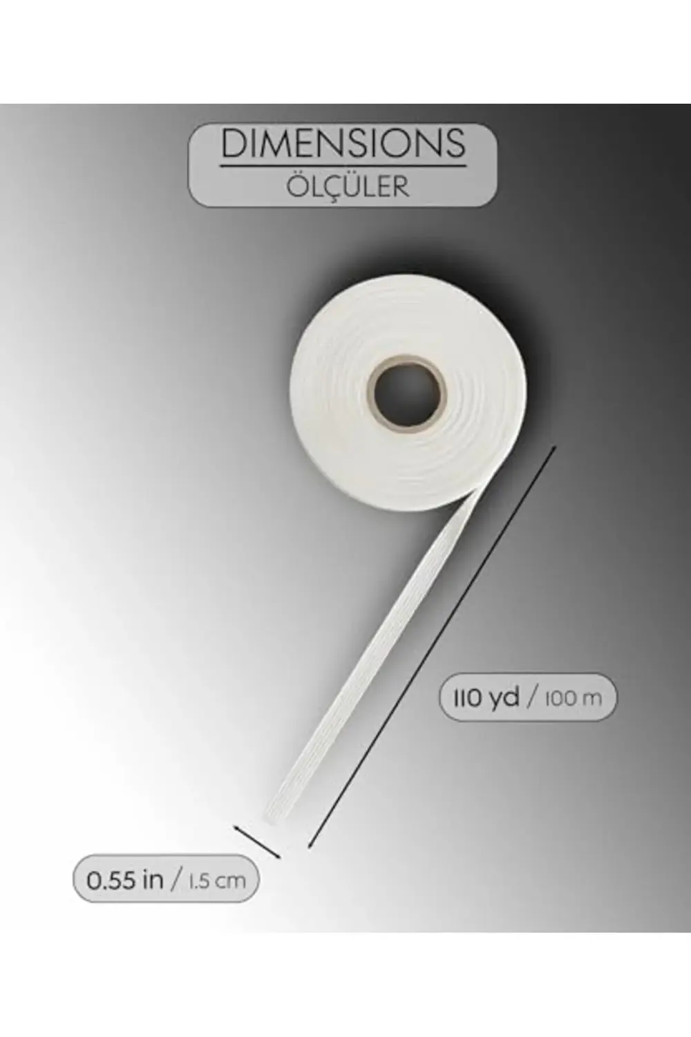 trendyvision modern teknik tekstil Şerit İpli Biye Tela 1.5 cm x