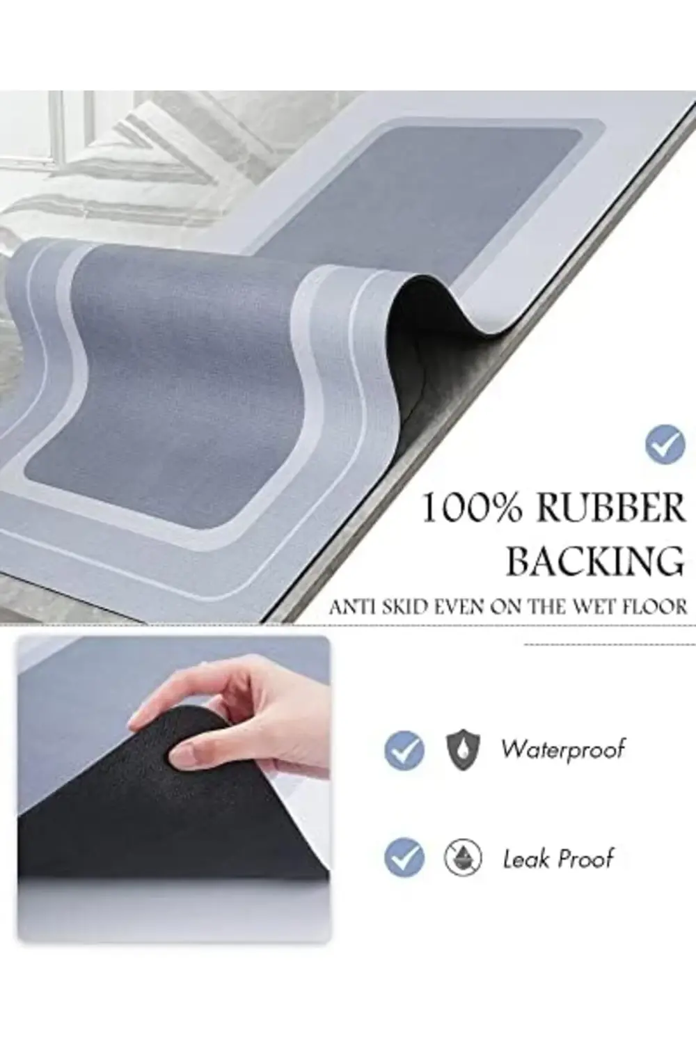 trendyvision MontVoo Banyo Halısı Paspası - Kaymaz Emici Lekesiz