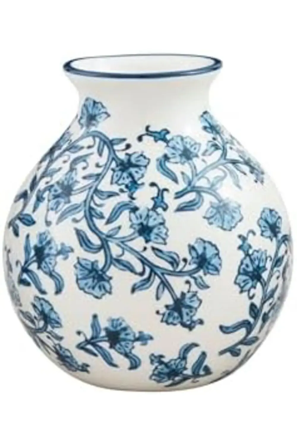 trendyvision Mud Pie Cflwr Blok Baskı Çiçek Vazosu, 7" x 6" buyfl