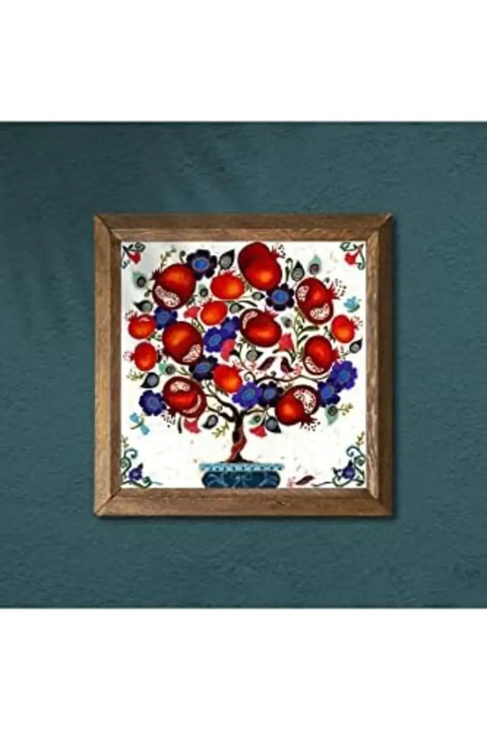 trendyvision Nar Ağacı Taş Duvar Tablosu Ahşap Çerçeveli Duvar De