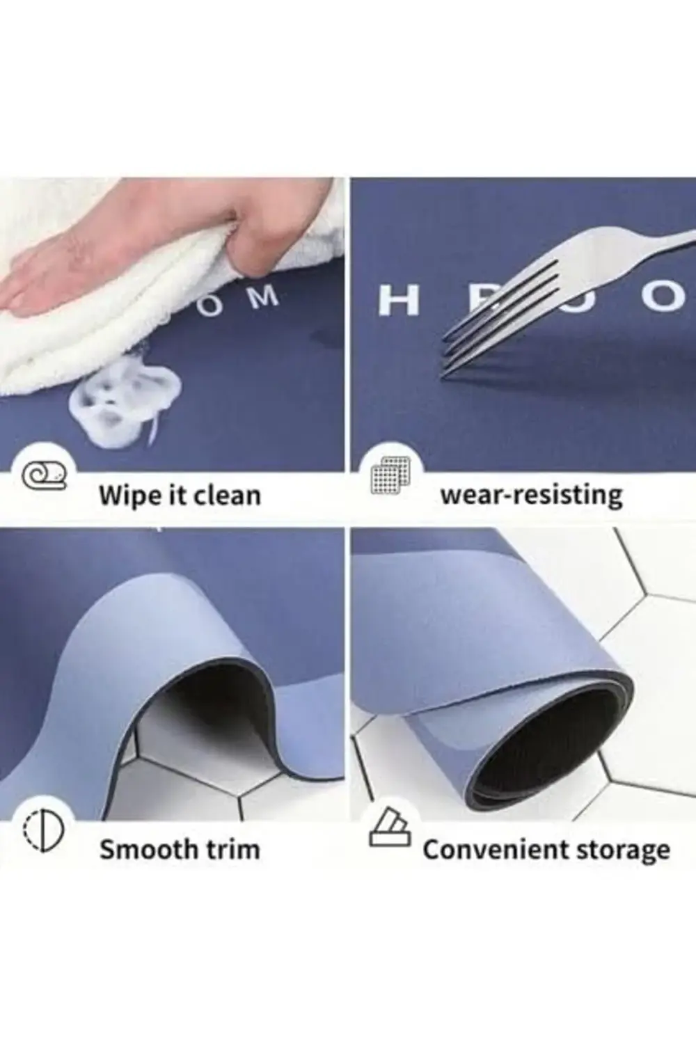 trendyvision Netmarkt Modern Tasarım Banyo Paspası, Süper Emici,