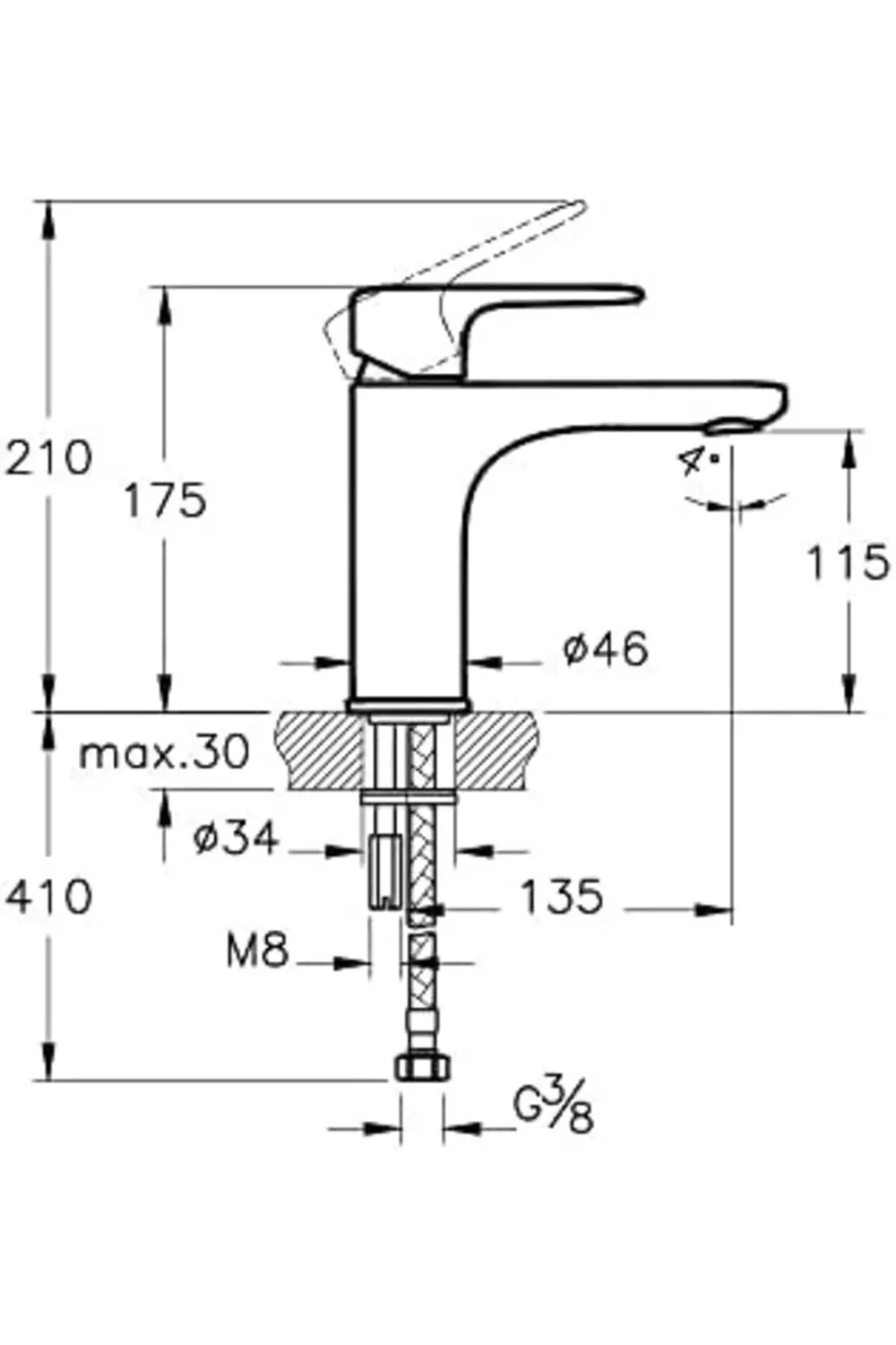 trendyvision Ovalis A42798 Yüksek Lavabo Bataryası, Krom buyflick