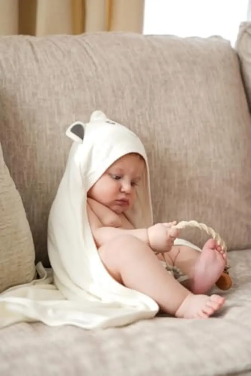 trendyvision Pamuk Bambu Havlu Kundak - Ayıcık Kulak Desenli Bany