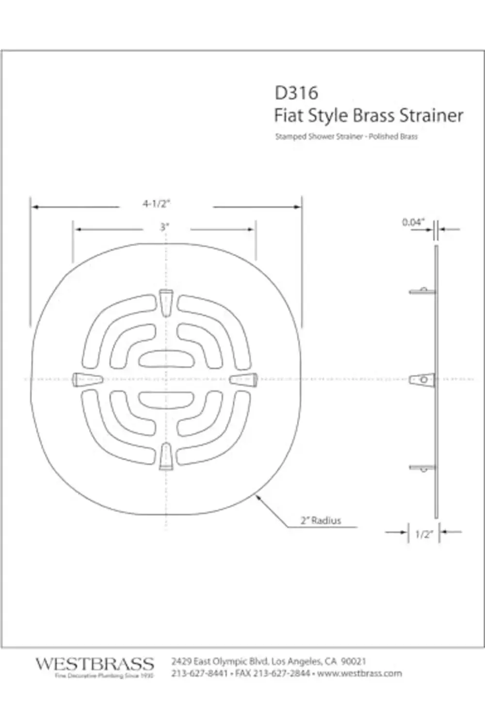 trendyvision Pirinç Geçmeli Duş Süzgeci Izgarası, Cilalı Pirinç,
