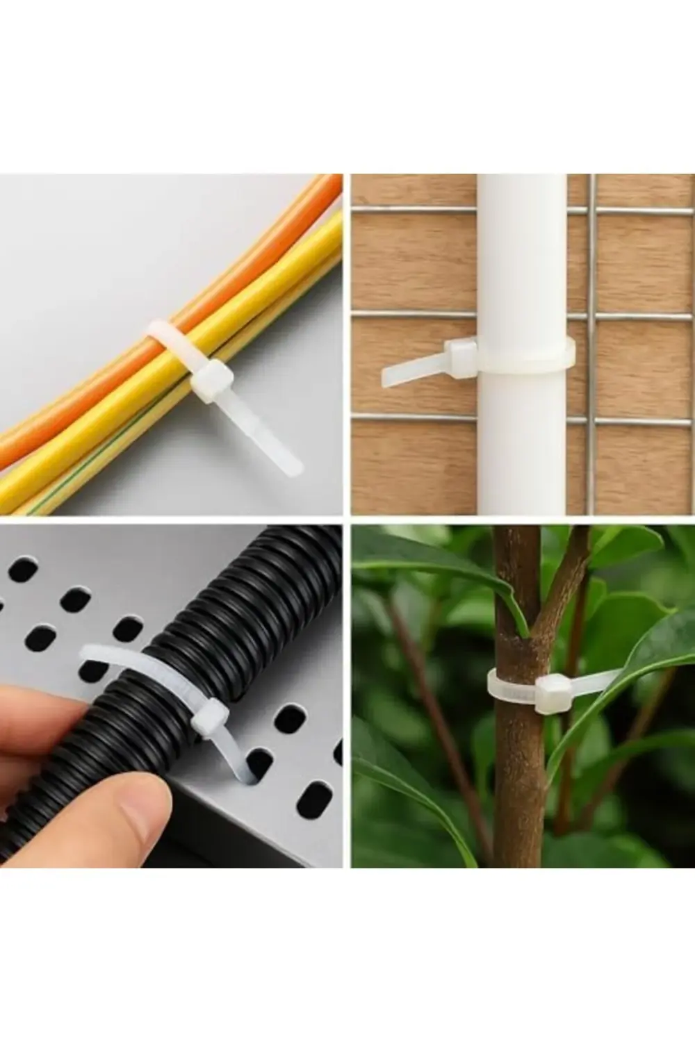 trendyvision Plastik Kablo Bağı, 100 Adet, Dayanıklı, Kablo Tuttu