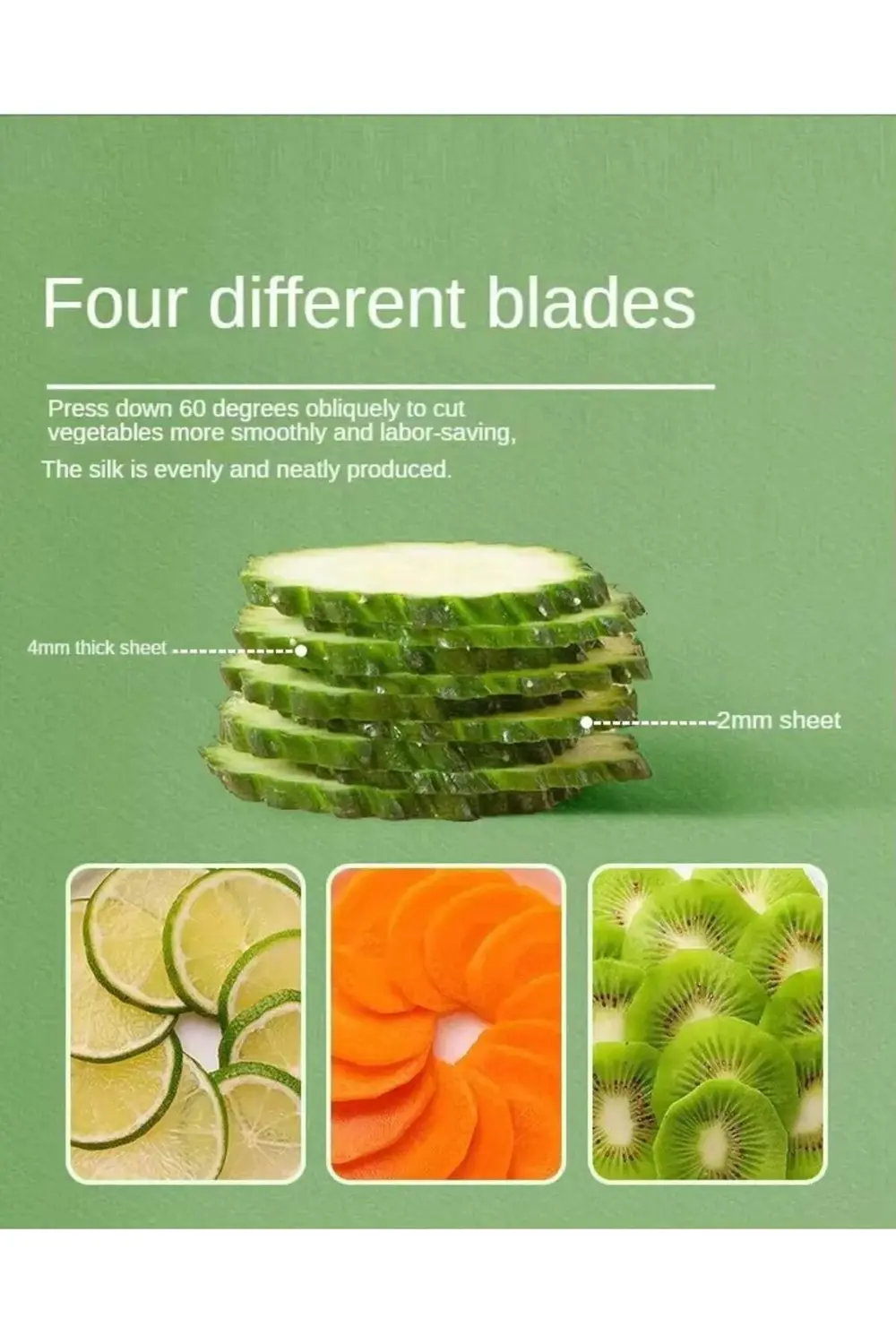 trendyvision Profesyonel Basmalı Rende Doğrayıcı – 3 Bıçaklı Pasl