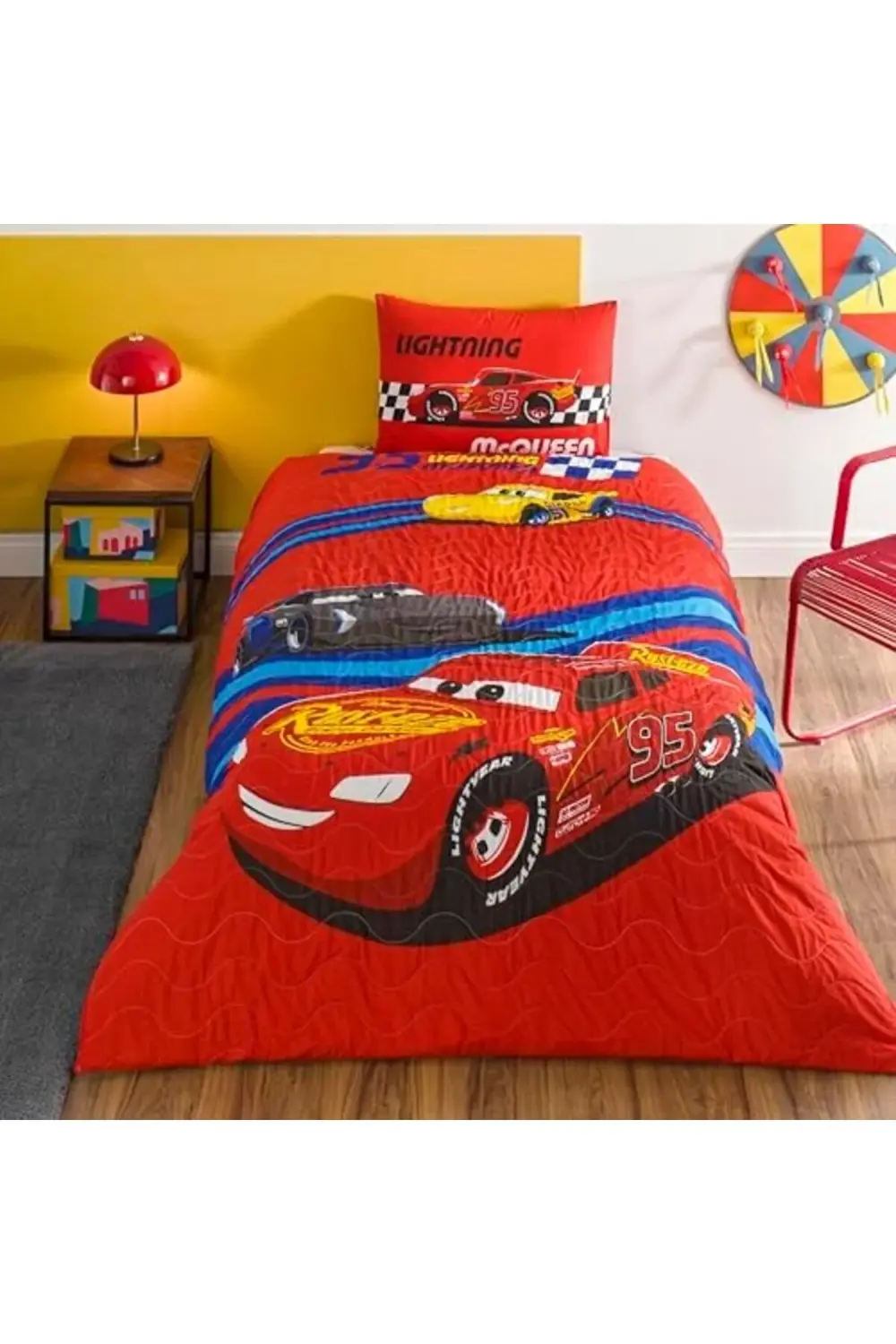 trendyvision Race Track Standart Pamuk Nevresim Takımı, Kırmızı,