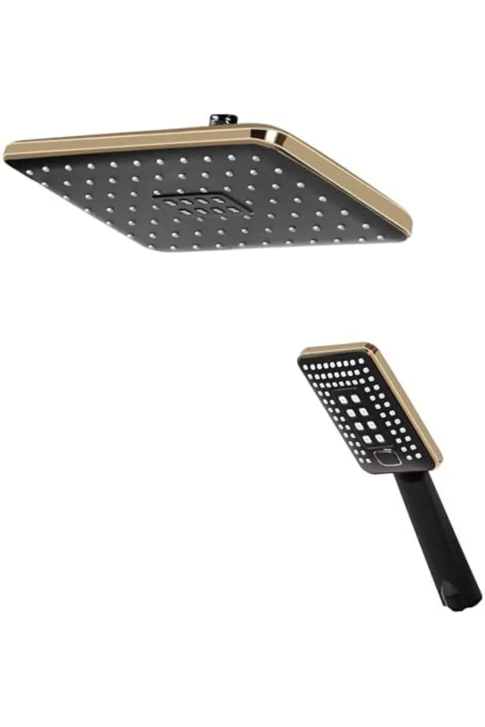 trendyvision Rhea Siyah Altın Tepe Duş ve Eş Duş Başlık Seti buyf