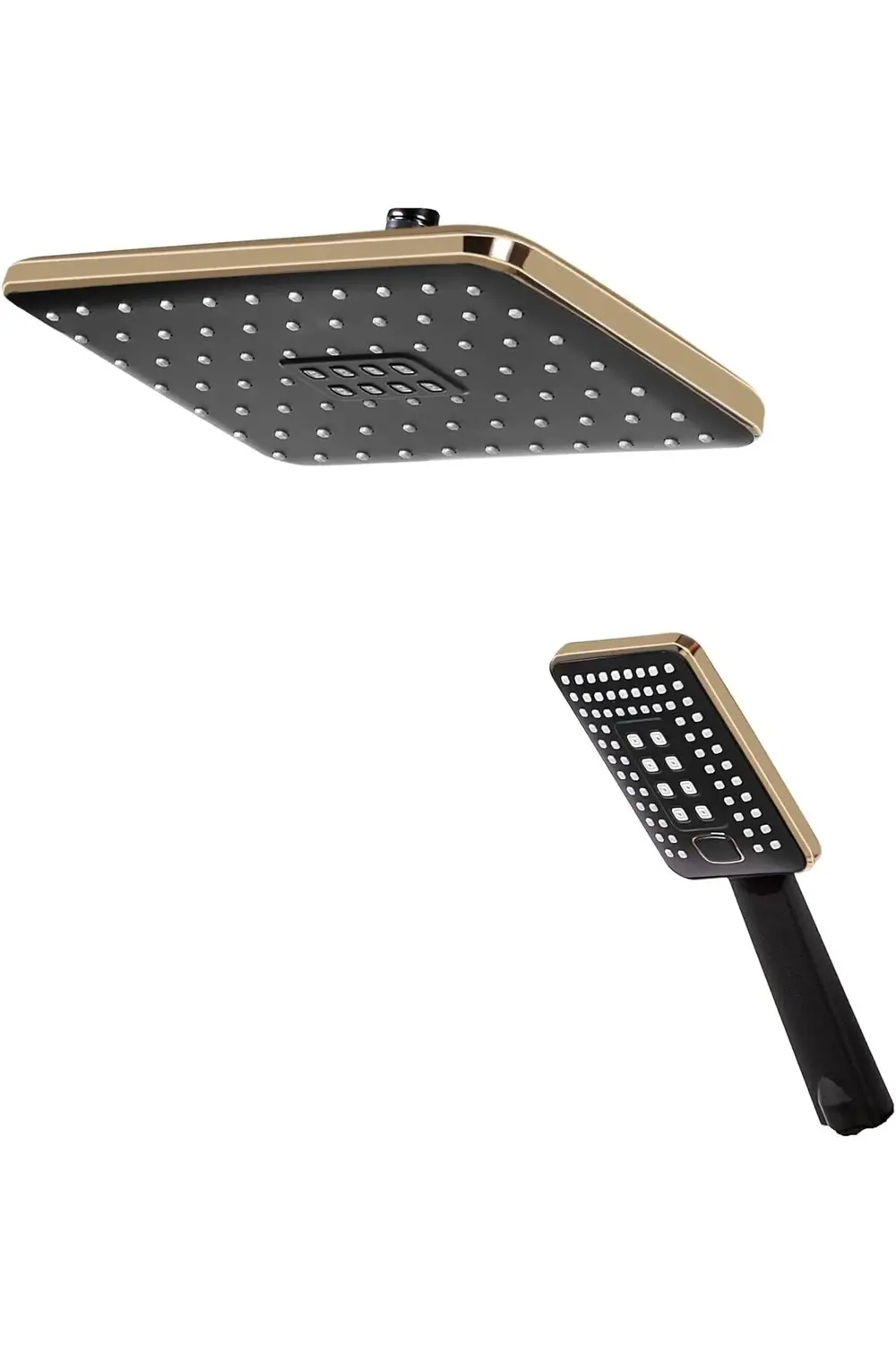 trendyvision Rhea Siyah Altın Tepe Duş ve Eş Duş Başlık Seti buyf