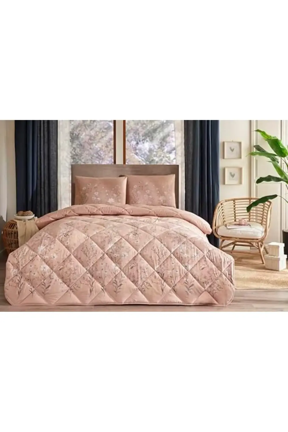 trendyvision Rossy Standart Pamuk Nevresim Takımı, Gül Kurusu, Te