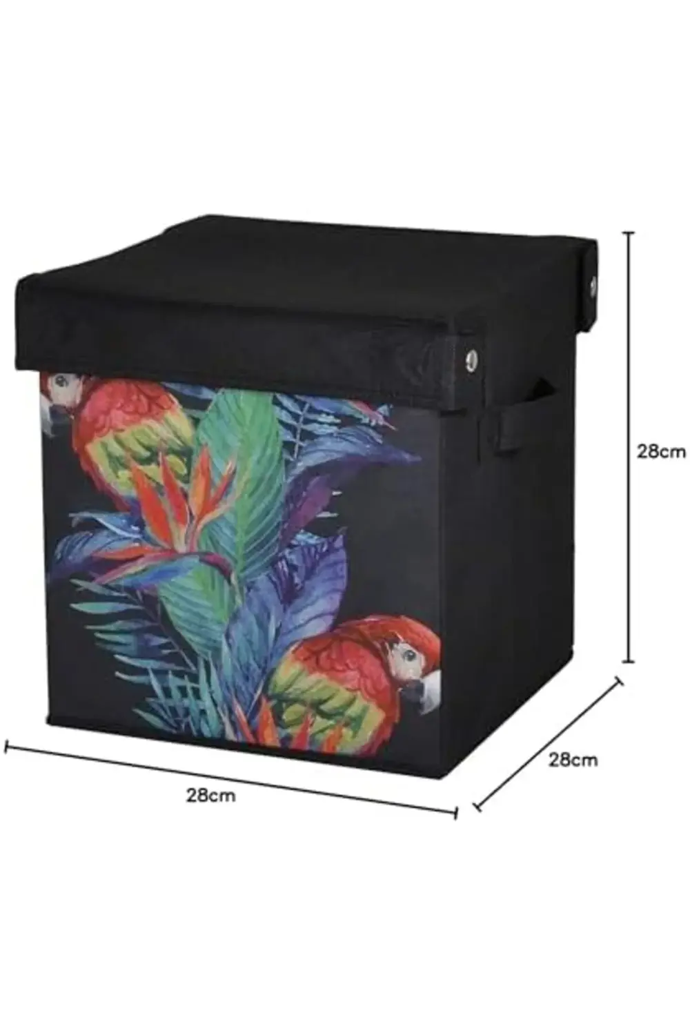 trendyvision Saklama Kutusu Kapaklı Kırmızı Papağan Desen buyflic