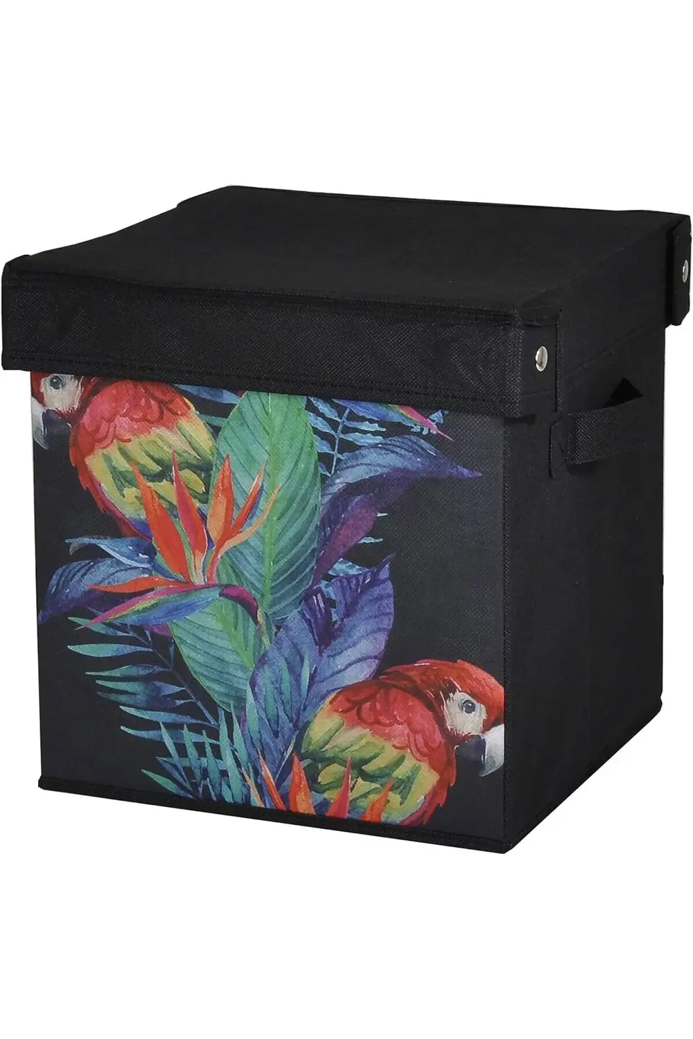 trendyvision Saklama Kutusu Kapaklı Kırmızı Papağan Desen buyflic