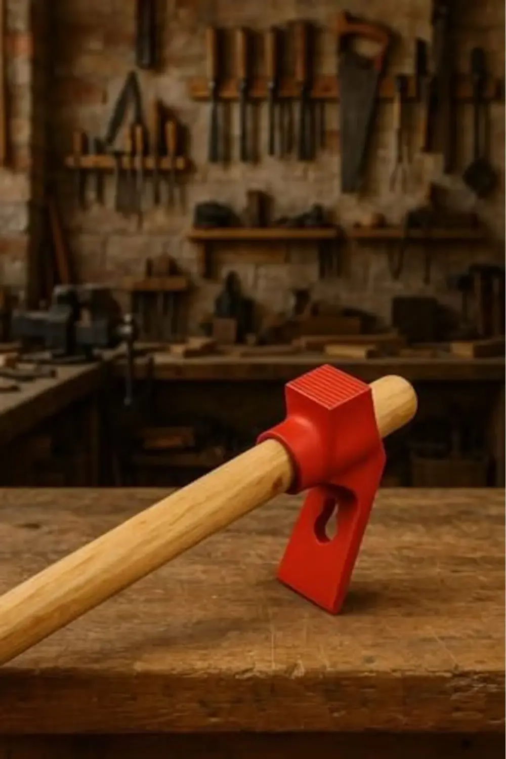 trendyvision Saplı, 40 cm Ahşap Saplı, Kalın Uçlu, Döküm Başlıklı