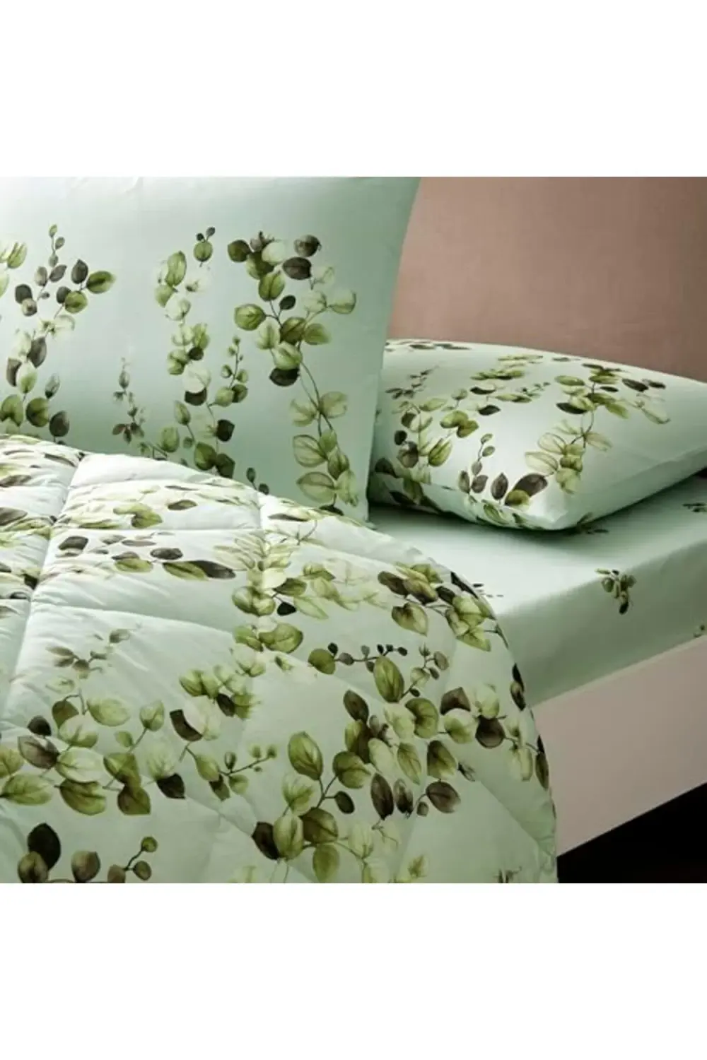 trendyvision Sarne Standart Pamuk Nevresim Takımı, Yeşil, Tek Kiş