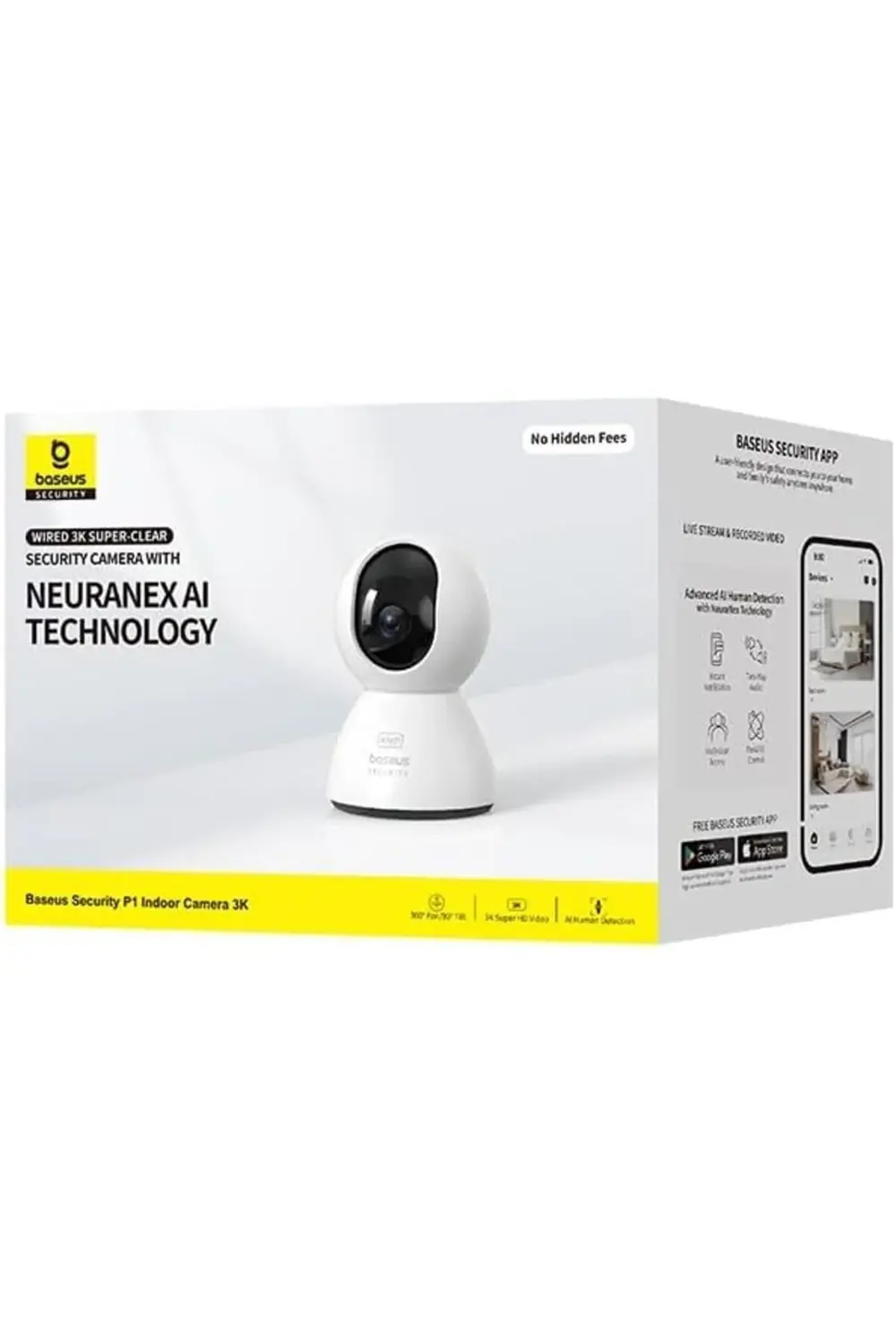 trendyvision Security P1 İç Mekan Wi-Fi Kamera, AI Algılama, 360°