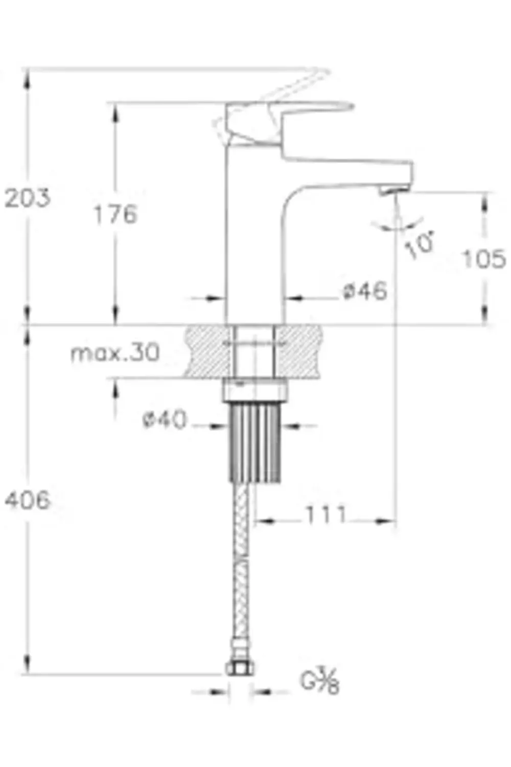 trendyvision Shift T30 A4368936 Yüksek Lavabo Bataryası, Mat Siya