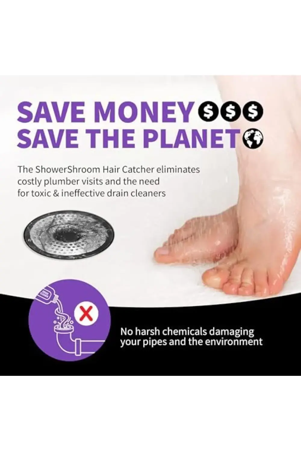 trendyvision ShowerShroom SHSULT755 Paslanmaz Çelik Duş için Gide