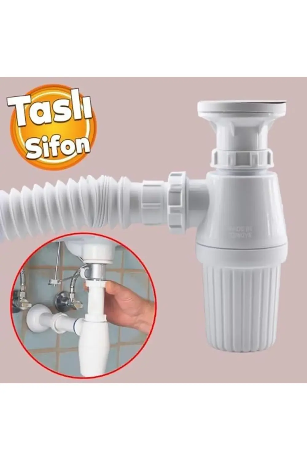 trendyvision Sifon Körüklü Sökülebilir Tas'lı Temizlenebilir Mutf