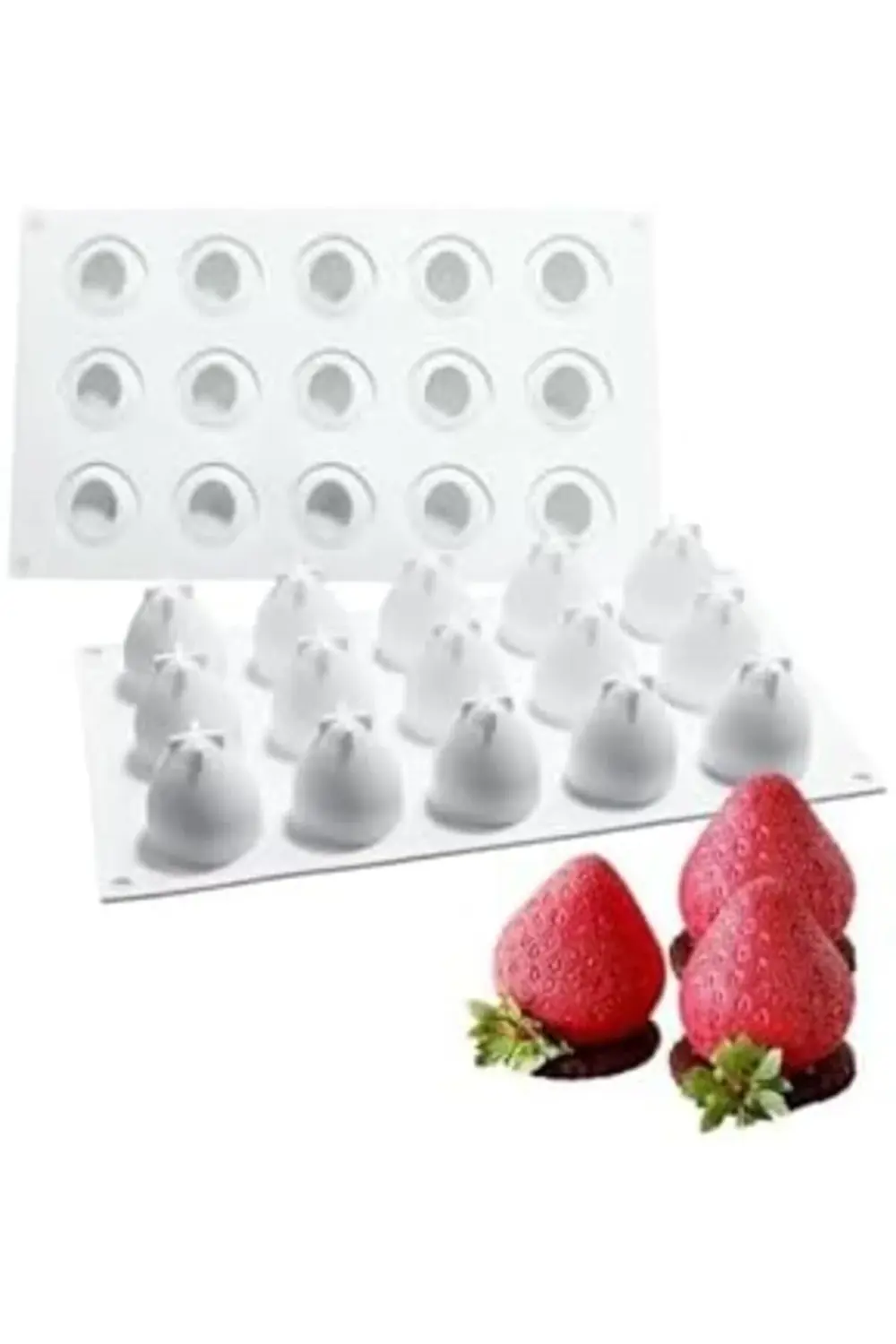 trendyvision Siliko World Çilek Desenli Silikon Kek Jöle Sabun Çi