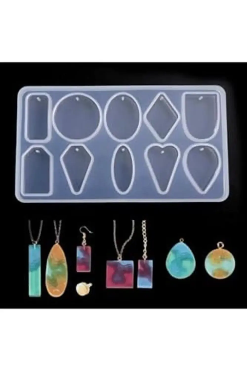 trendyvision Siliko World Epoksi Çoklu Kolye Silikon Kalıp buyfli