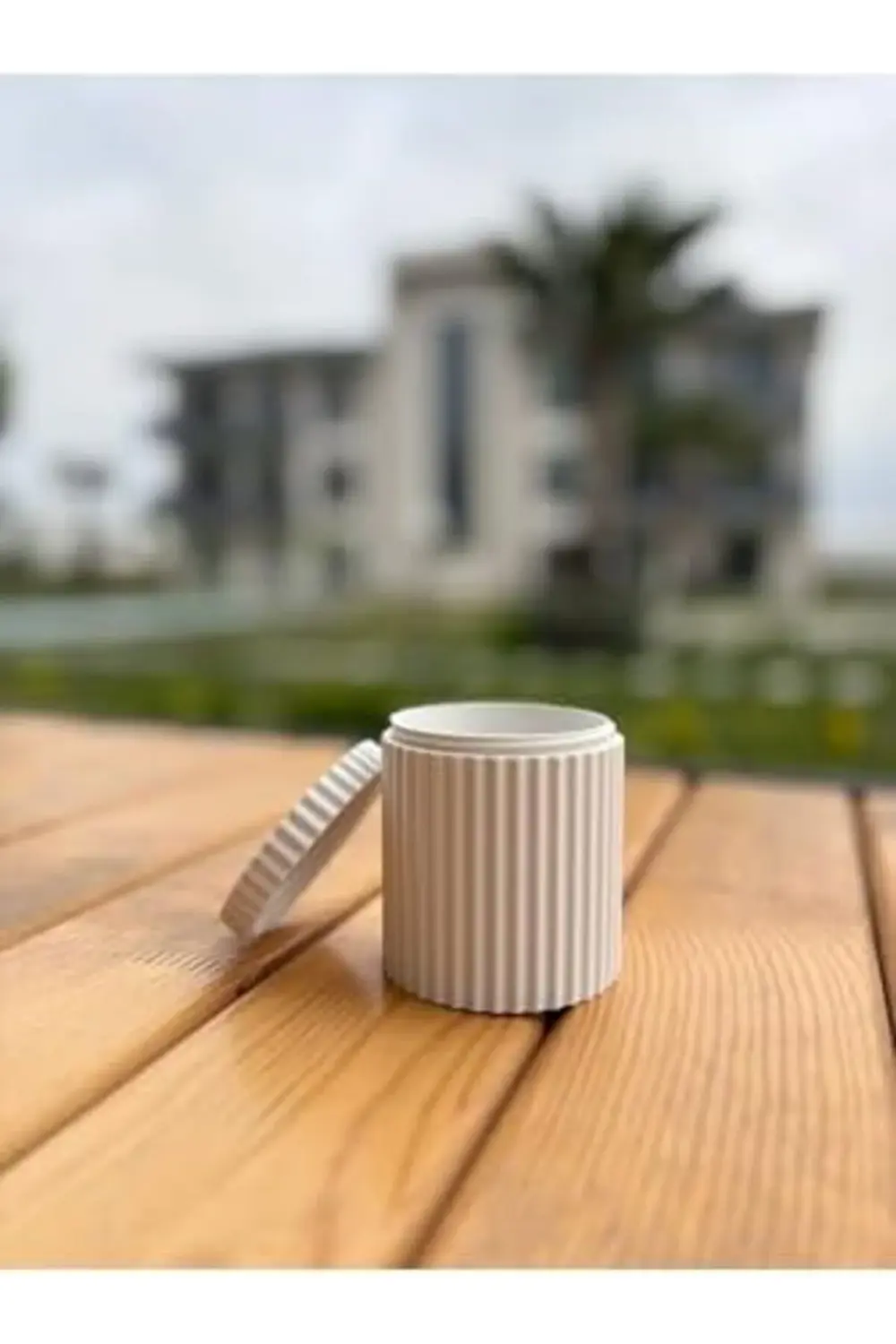 trendyvision Silindir Makyaj Pamuğu Kutusu Beyaz buyflicker 39551