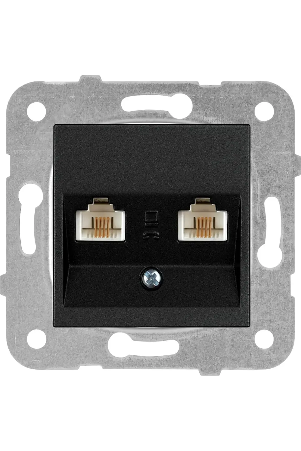 trendyvision / Siyah İkili Nümeris CAT3 Mekanizma ve Düğme/Kapak