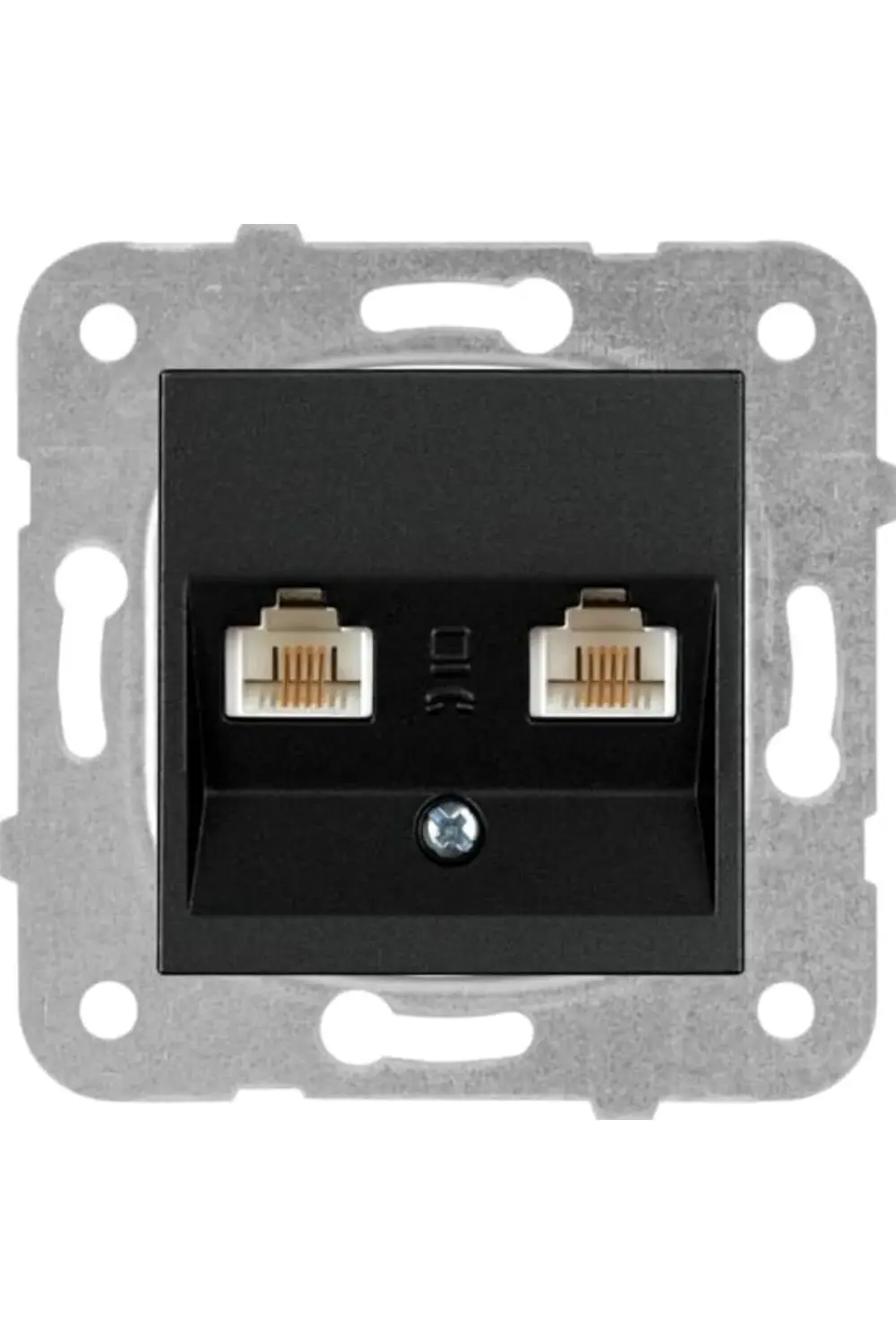 trendyvision / Siyah İkili Nümeris CAT3 Mekanizma ve Düğme/Kapak