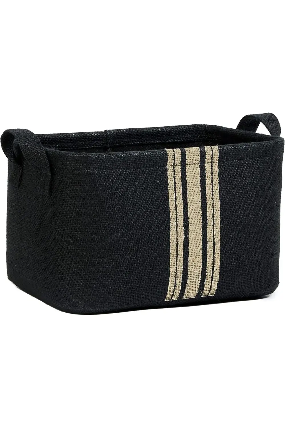 trendyvision Siyah Renk Çizgili Jüt Sepet 30 x 21 x 18 cm buyflic