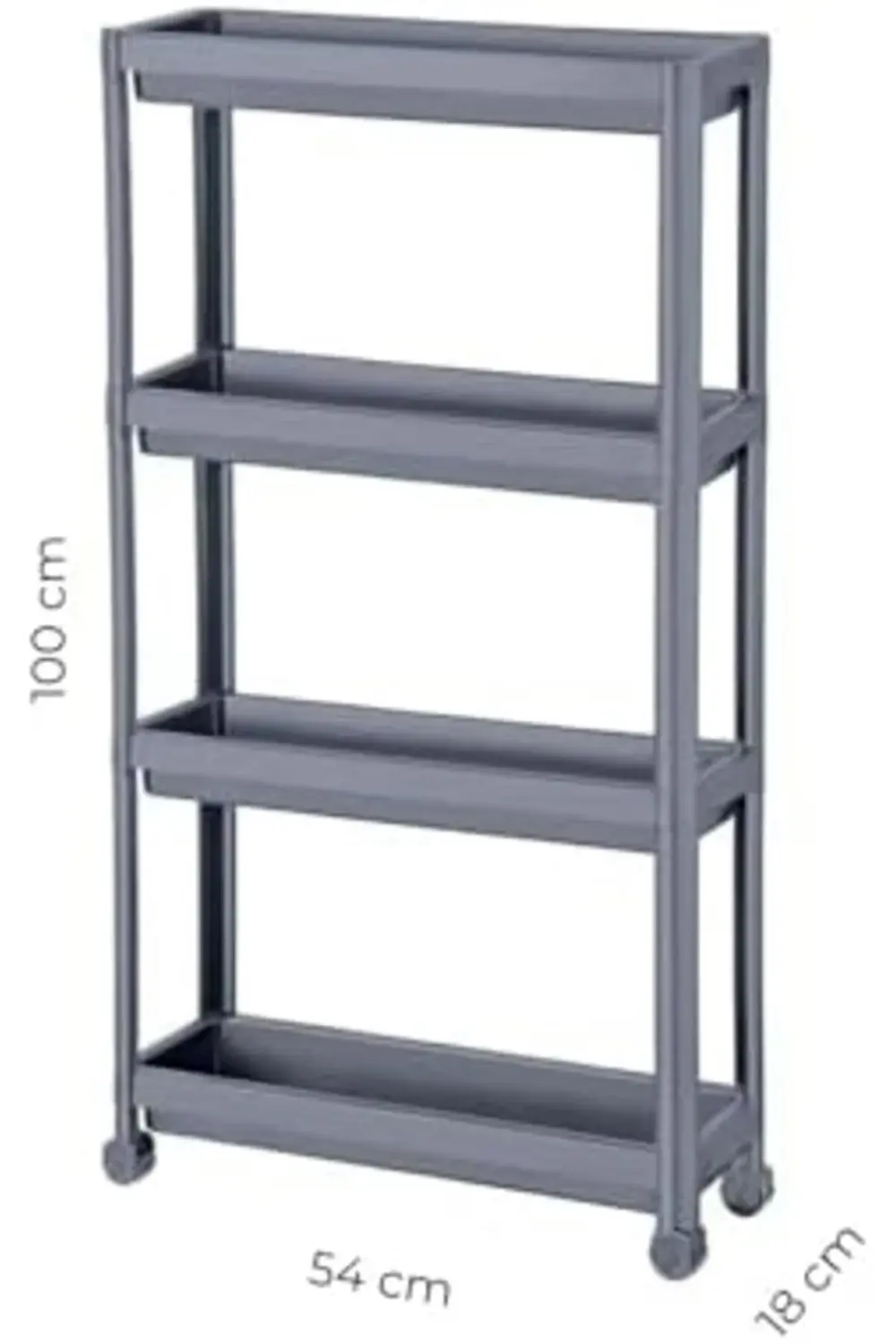 trendyvision Slim 4 Katlı Tekerlekli Raf Ünitesi - Dar Alanlar İç