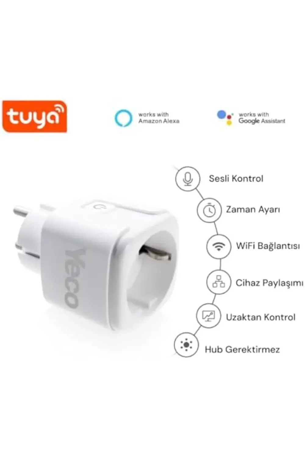 trendyvision SP-16 Akıllı Priz, Wi-Fi Uyumlu, Telefonla Kontrol,
