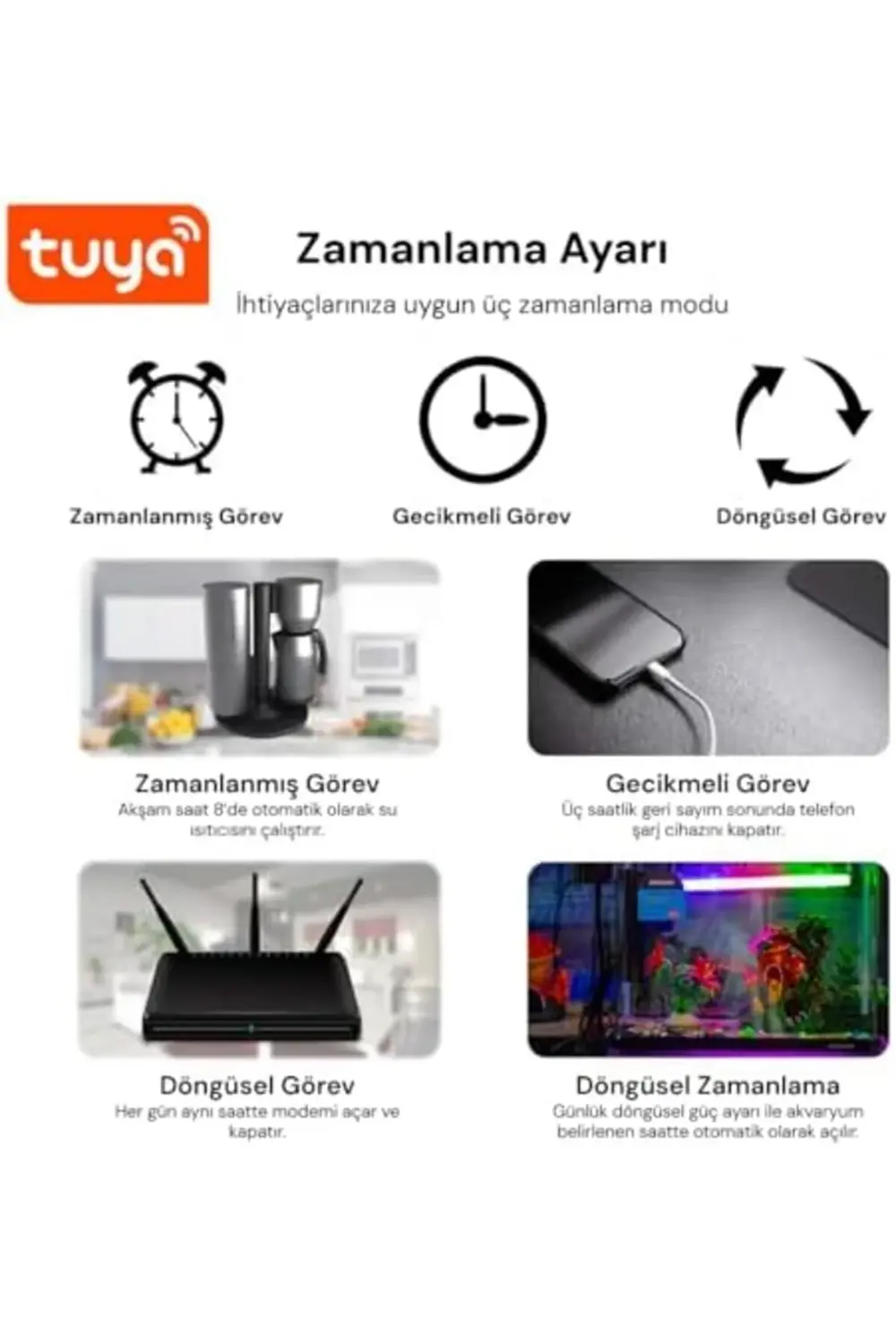 trendyvision SP-16 Akıllı Priz, Wi-Fi Uyumlu, Telefonla Kontrol,