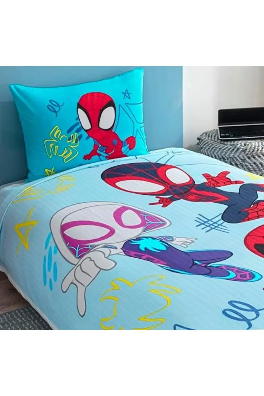 trendyvision Spidey Amazing Standart Pamuk Nevresim Takımı, Mavi,