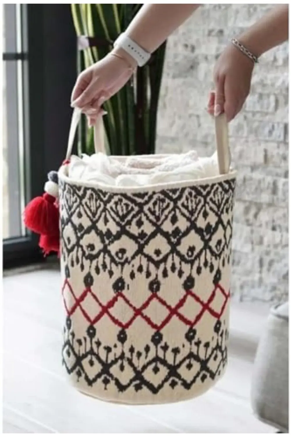 trendyvision Store Dekoratif Kumaş Saklama Sepeti – Büyük Boy, Ku