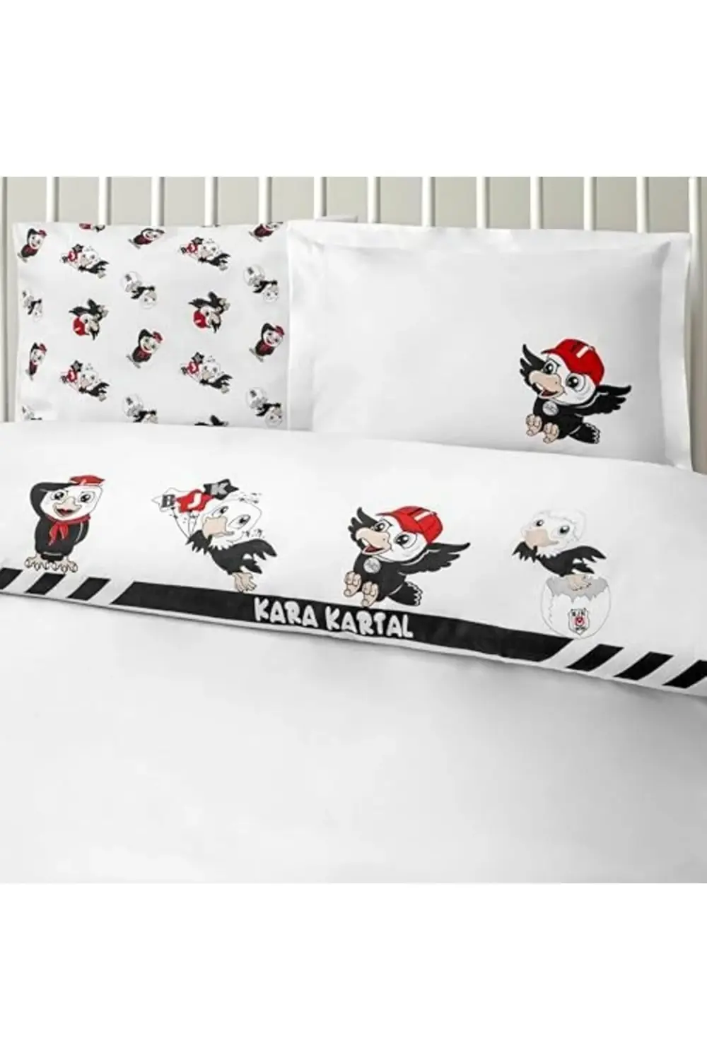 trendyvision Stripe Standart Pamuk Nevresim Takımı, Siyah, Beyaz,