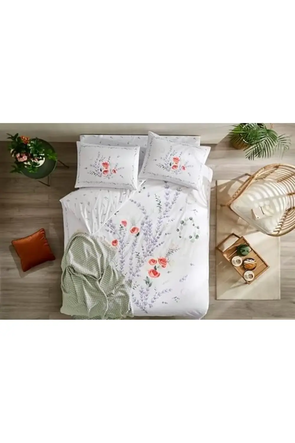 trendyvision Sunshine Standart Pamuk Nevresim Takımı, Yeşil, Çift