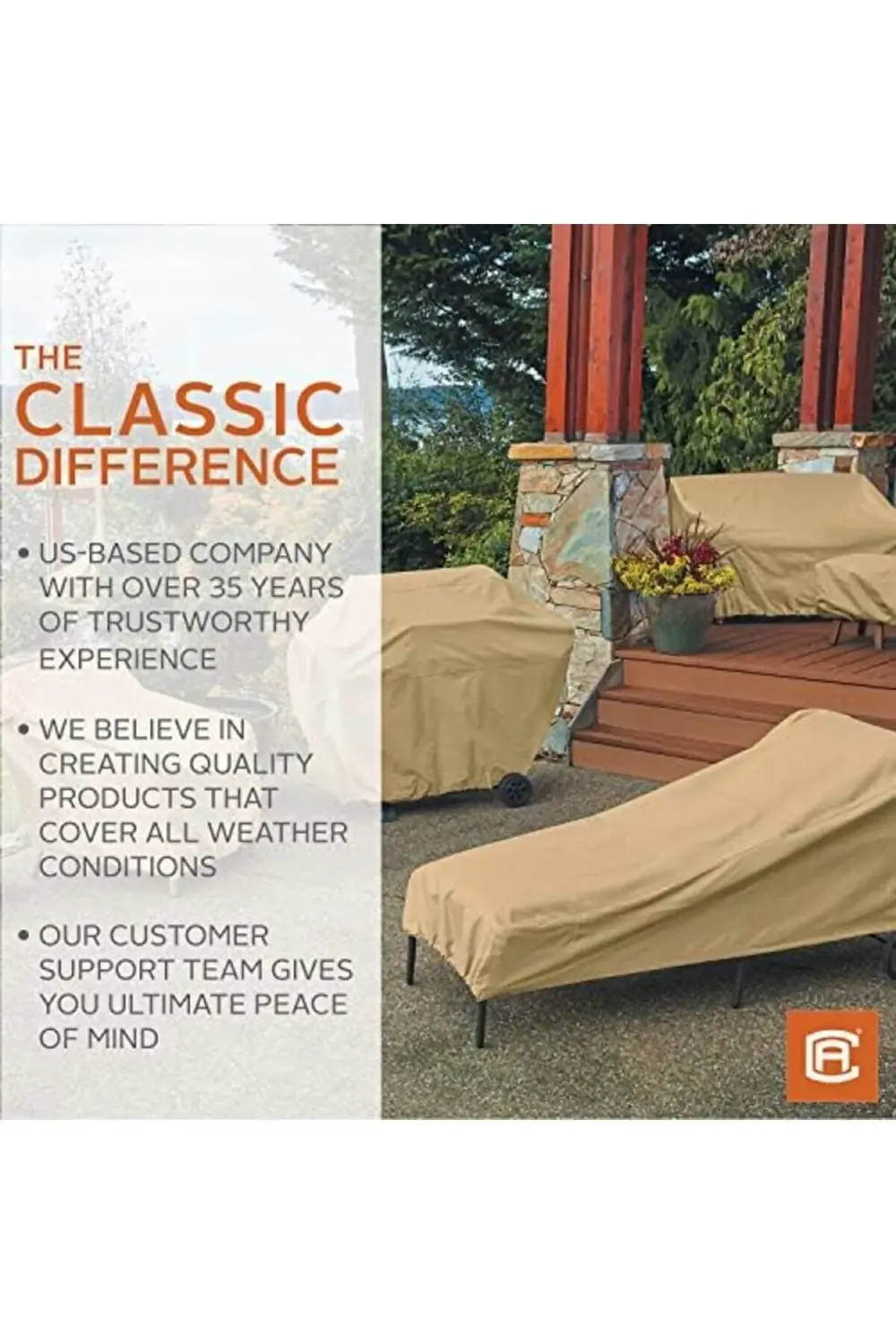 trendyvision Suya Dayanıklı 66 İnç Şezlong Örtüsü, Mobilya Kılıfl