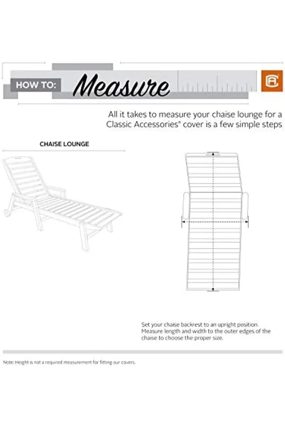 trendyvision Suya Dayanıklı 66 İnç Şezlong Örtüsü, Mobilya Kılıfl