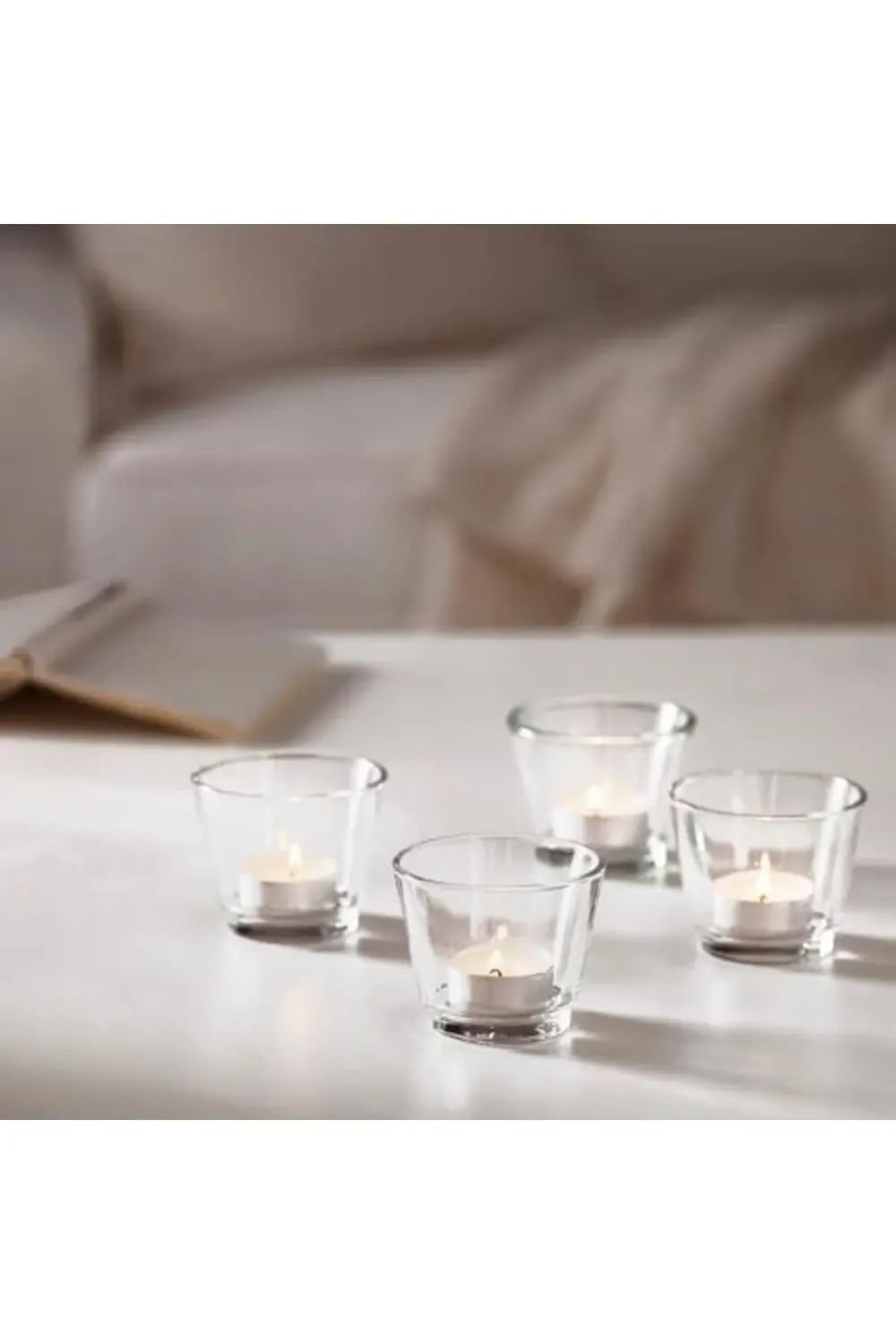 trendyvision Tealight mumluk, cam, gıda servisi için kullanılabil